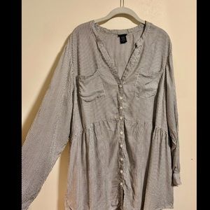 Torrid Flowy Striped Button Blouse